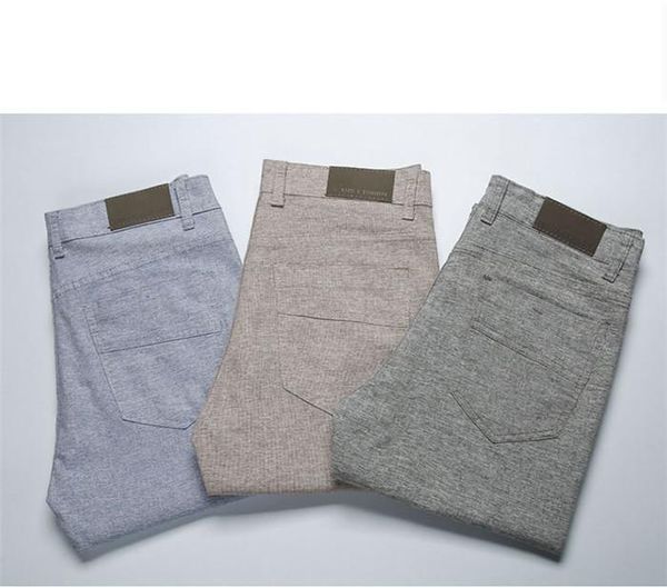 

pants men new 2020 casual pants linen male trousers man long straight khaki plus size pant male slim business suit, Black