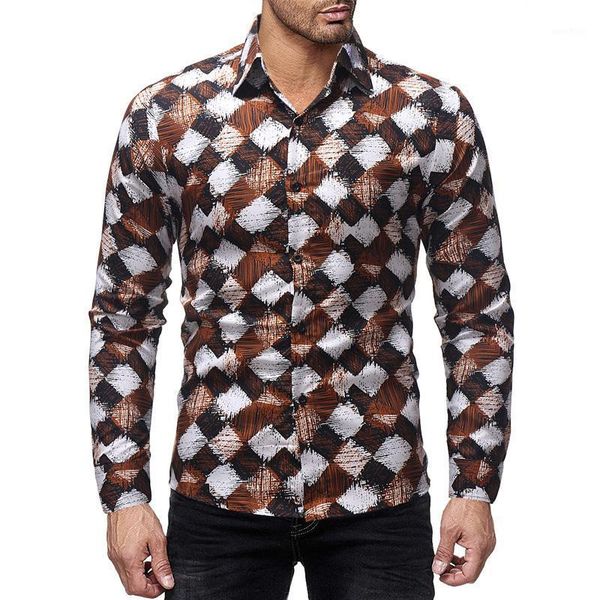 

2021 nouveaux hommes soie satin imprimé à fleurs chemises mâle mince coupe à manches longues fleur imprimer décontracté fête20211, White;black