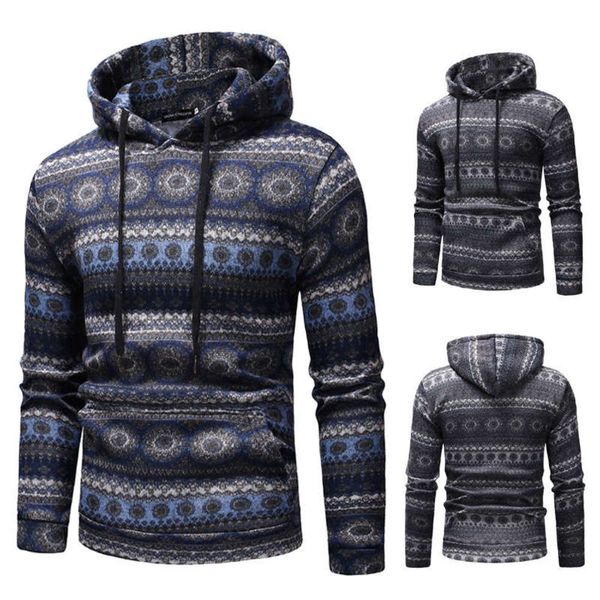 

hollow hooded men's national style men's sweater, Black
