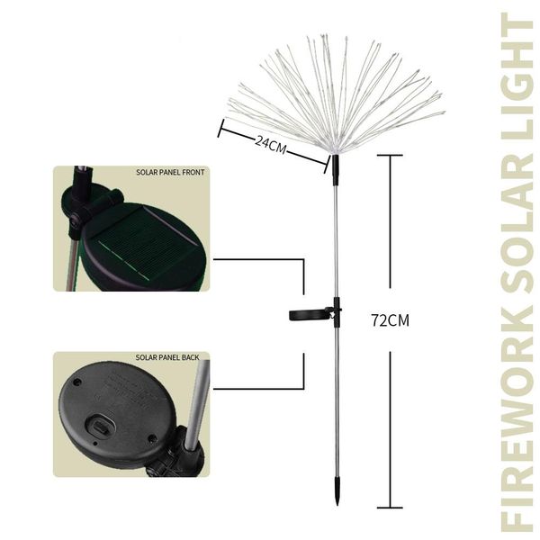 

90 150 led solar fireworks light lawn garden string light outdoor waterproof diy dandelion decor lamp solar for patio christmas swy wmtblt