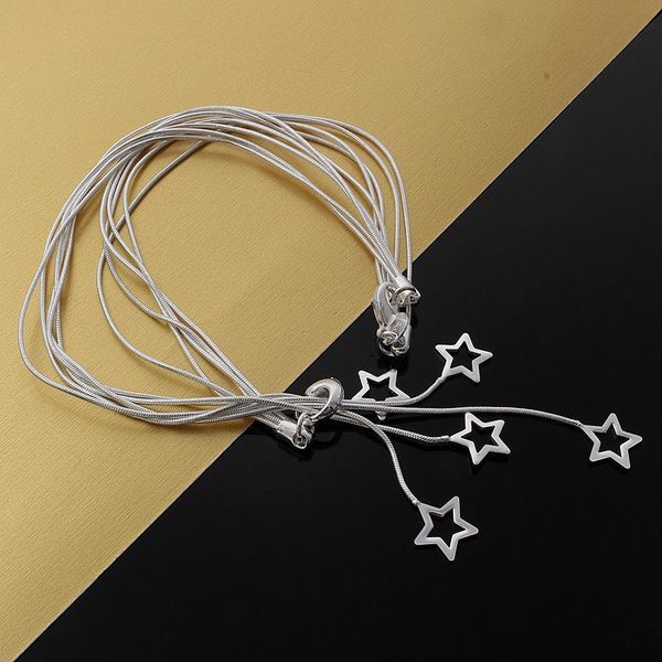 

wholesale women wedding cute necklace beautiful fashion elegant silver charm star fine chain pretty necklace jewelry jsn152 h bbymrr