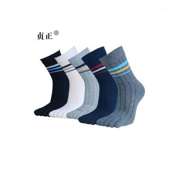 

sports socks 5 pair and fitness crew cotton toe men male in tube five finger deodorant spring summer1, Black