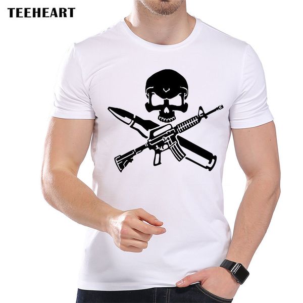 

sport 2019 male selling skull skeleton bones gun bullet death b&w danger funny joke men t shirt tee summer tee shirt