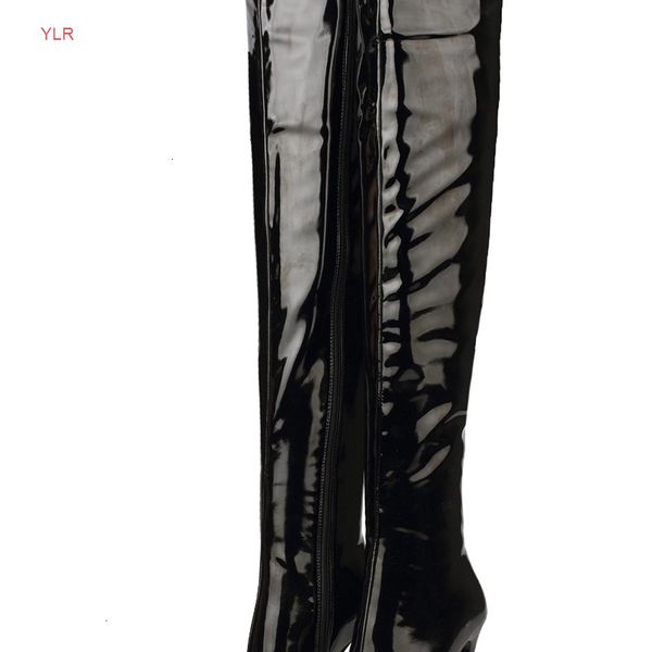 

spring autumn winter thigh-high for women over-the-knee patent leather plus size high heels white zipper red boots sticf7c