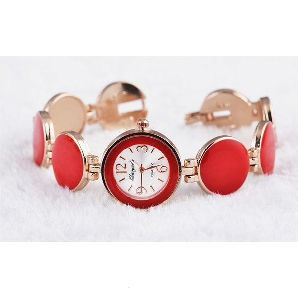 

new arrivals time-limited designers factory direct korean bracelet watch brown circle casual watch fashion gift watch female ship, Slivery;brown