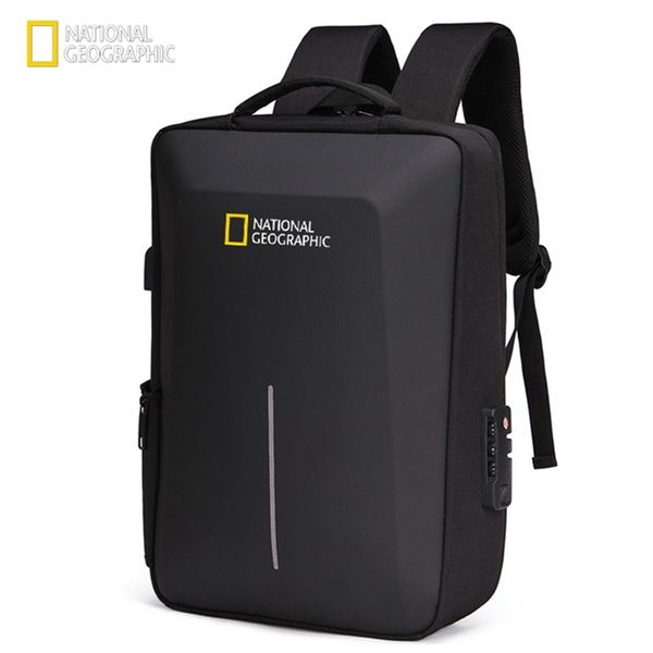 NATIONAL GEOGRAPHIC Bolsa para laptop antifurto à prova d'água Carregamento USB Mochila de 15,6 polegadas Mochila EVA Proteção contra impactos 220309