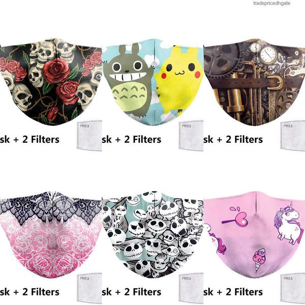 

masks face anti fabric big unicorn print mouth cover reusable protection dust 0iru