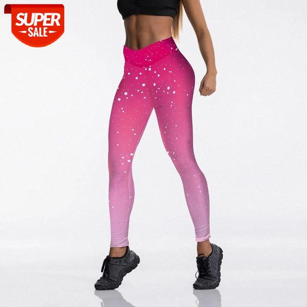 

qickitout 12% spandex high wait leggings fitness sport pants red galaxy printed push up shiny leggings #0s5z, Black;white