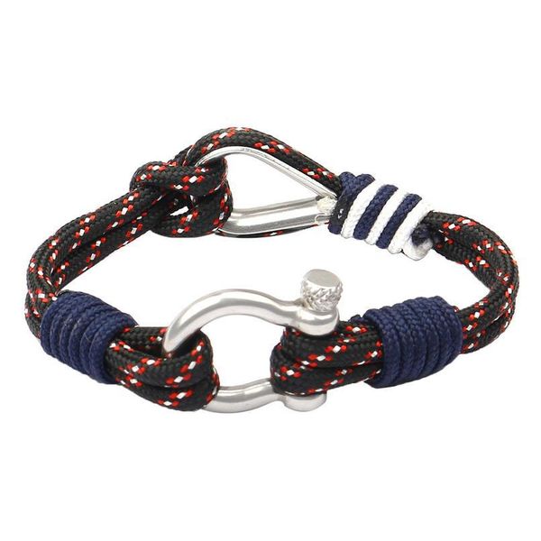 

tangyin fashion weave bracelets men charm 550 survival rope chain paracord stainless steel bracelet male wrap metal spo qylybs