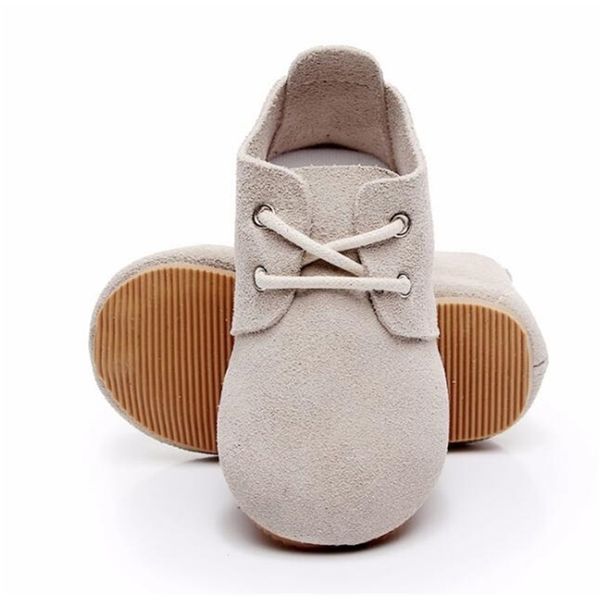 

new style lace up genuine leather handmade baby maccasins hard sole kids girls and boys shoes y201028