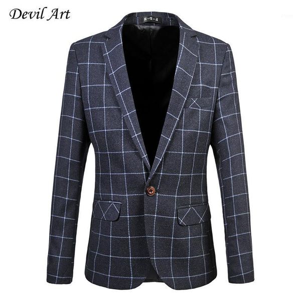 

brand clothing men's dress blazer business suit jacket plaid wedding blazer slim veste homme mariage size: 6xl 5191, White;black