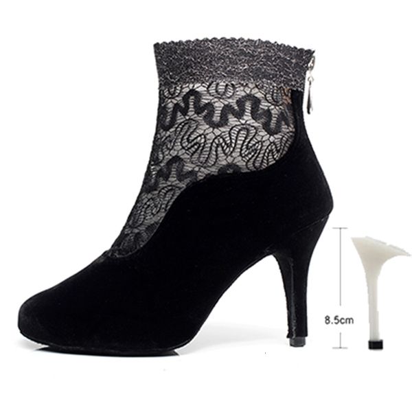 

2021 new women flannel lace hip woman latin ballroom dance boots for ladies high heel salsa dancing shoes 1 a2dz, Black