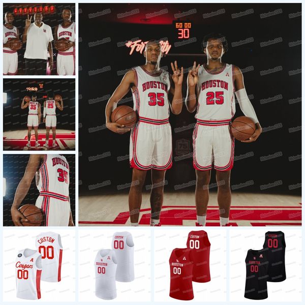 

houston cougars 2022 college basketball jersey ncaa josh carlton reggie chaney ryan elvin tramon mark taze moore kiyron powell marcus sasser, Black