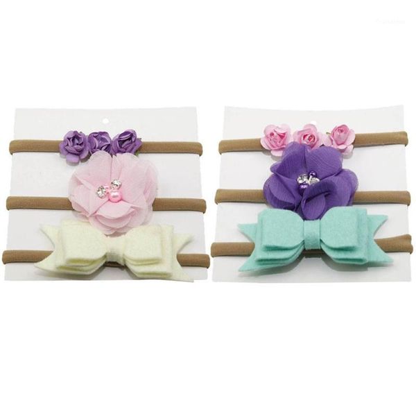 

6pcs/set baby girls hair accessories infant bow hairband set newborn hair suit cute baby headband1, Slivery;white