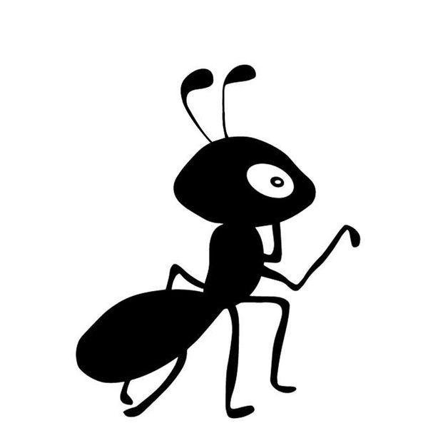 

2.7cm*15.8cm cartoon ant car full body pattern car sticker vinyl decal black/silver c4-2762