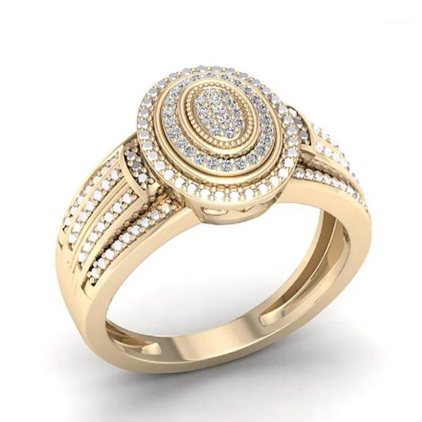 

2020 new trendy crystal female gold ring party anniversary full zircon vintage rings for women jewelry accessories1, Golden;silver