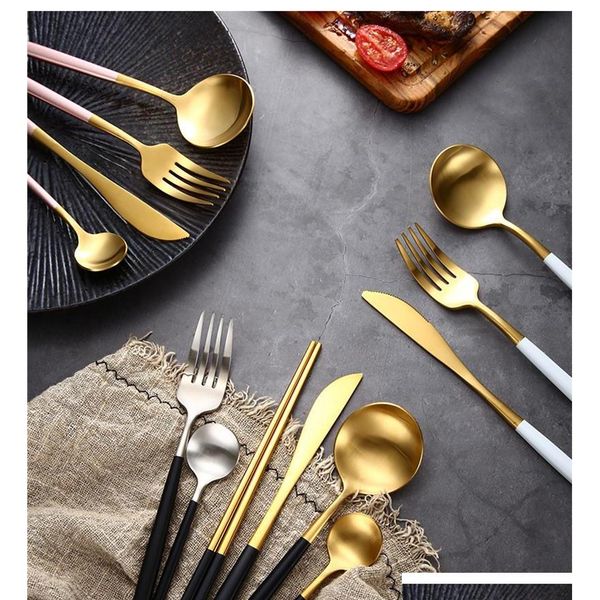 

portugal western tableware set titanium 304 stainless steel cutlery spoons fork knife chopsticks set western dinn jllgxw bdetrade