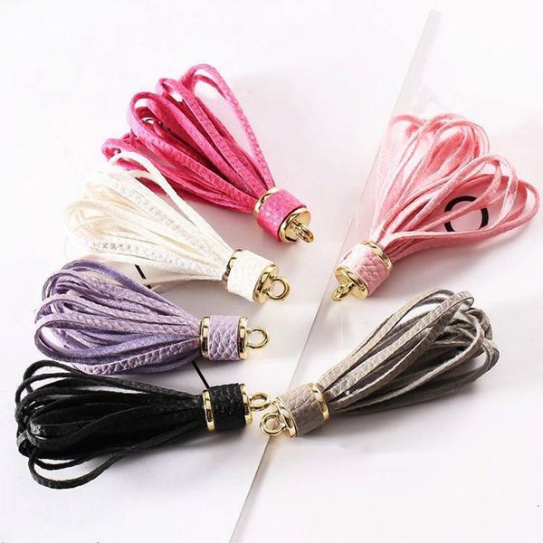 

2pcs faux leather tassel fringe diy bag keychain decorative pendant handmade art crafts supplies home sewing accessories tassels h sqcaer