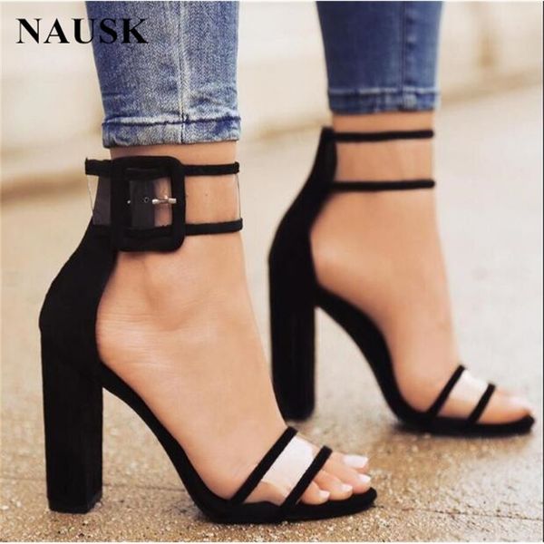 

nausk shoes women summer shoes t-stage fashion dancing high heel sandals stiletto party wedding shoes white black y200111