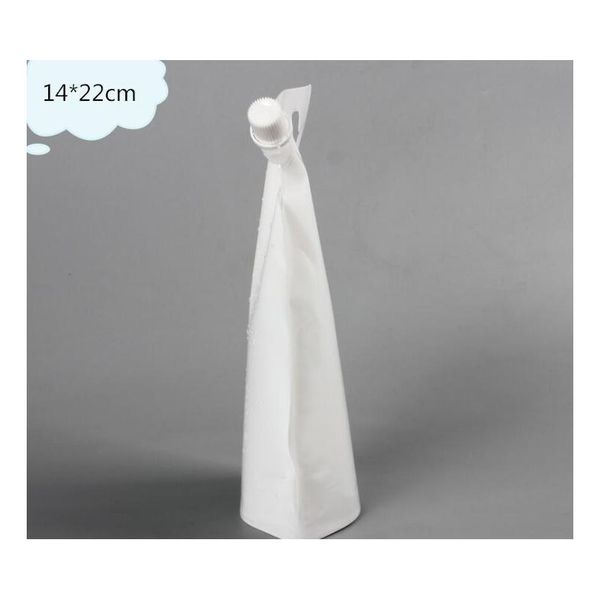 

dhl 14*22cm 500ml 500pcs/ lot white empty doypack spout bag jelly juice wine drinking stand up spout pe poly wmtgaf my_home2010