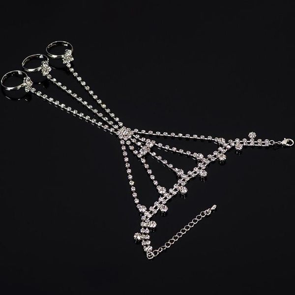 

bangles girl gift bead bracelet jewelry yfjewe rhinestone new women fashion chain charm bracelets #b104, Black