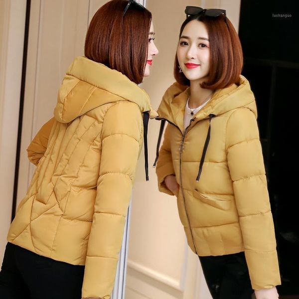 

2019 new fashion winter jacket women cotton padded outwear hooded loose casual female warm short coat plus size winter parkas1, Tan;black