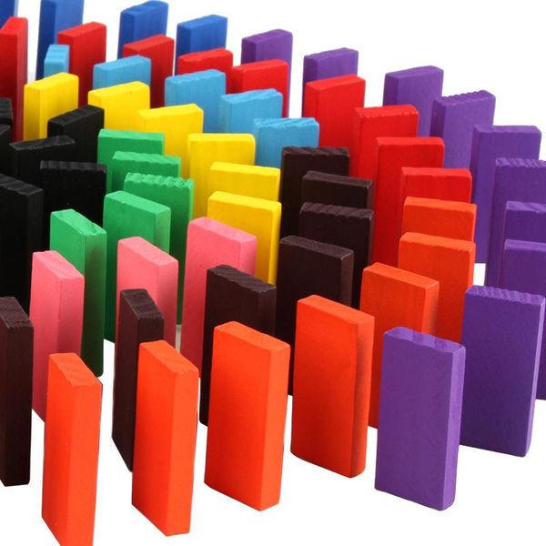 

60pcs set wooden color domino blocks set game building and stacking toy blocks dominoes games educational toys gift children yjn sqceta