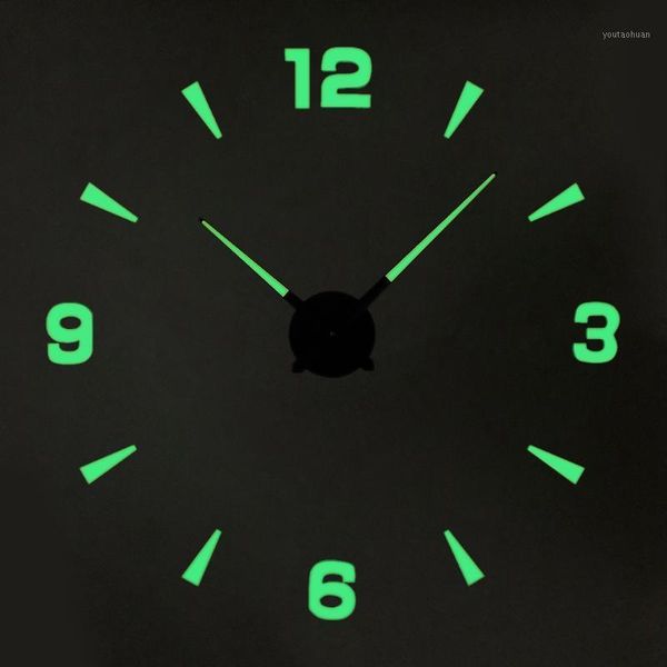

wall clocks diy luminous large clock mirror sticker plastic modern design on the for home decor watch1
