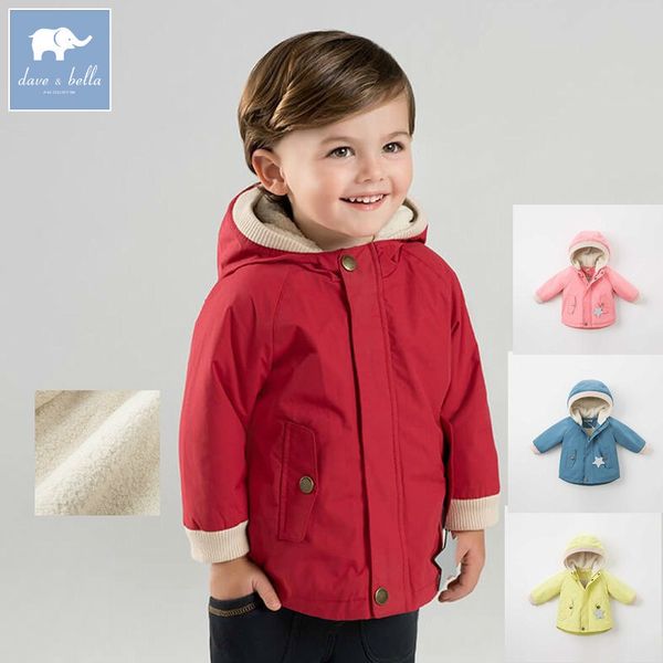 

db8886 dave bella autumn infant toddler baby boys fashion hooded coat children hight quality clothes kids long sleeve clothing lj201120, Blue;gray