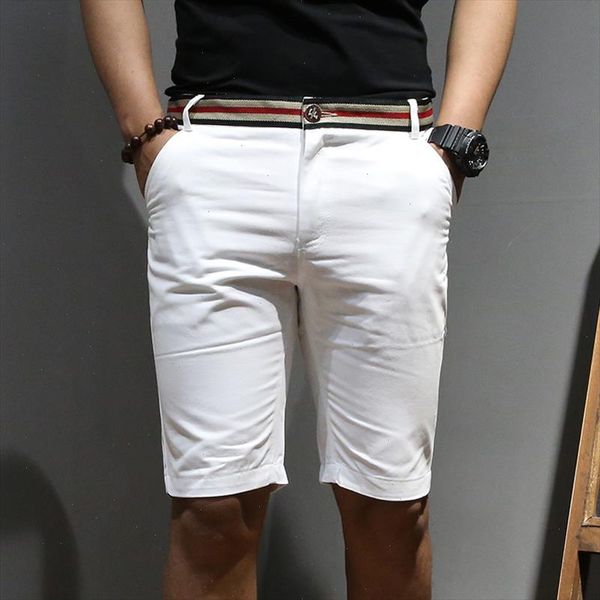 

large size 42 40 38 mens shorts 2019 summer new fashion mens cotton casual shorts black white slim shorts, White;black