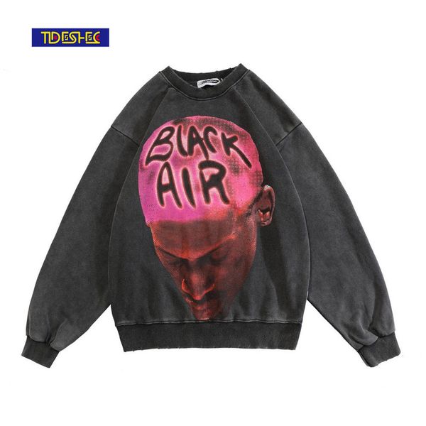 

streetwear dennisrod harajuku pullover men's hip hop letter graphic print sweatshirt cotton casual 2021 hoodie, White;black