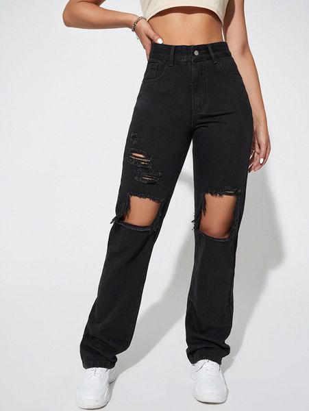 

light wash destroyed ripped boyfriend jeans m4ok#, Blue