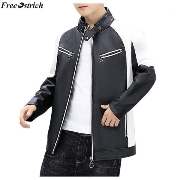 

ostrich men jacket 2020 jacket biker motorcycle zipper long sleeve coat windproof1, Black;brown