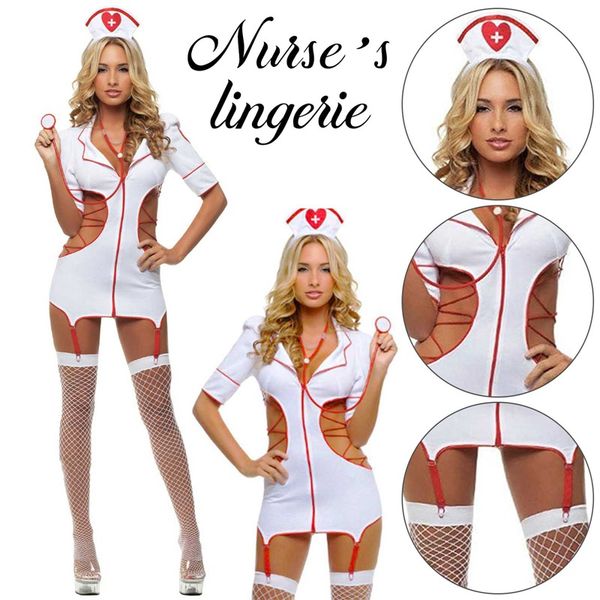 

new lingerie nurse uniform temptation suit game plus size cosplay costume skirt women sale, Red;black
