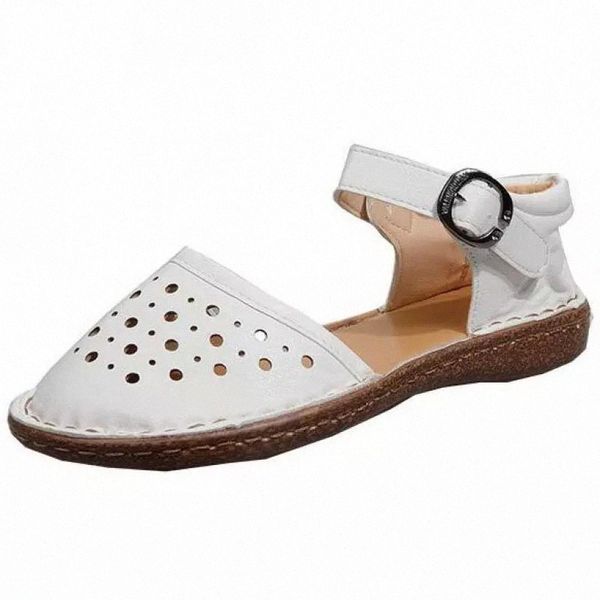 

women round toe hollow-out sandals flat sandals for summer sale calzado mujer breathable and comfortable 35-43 #gw1n