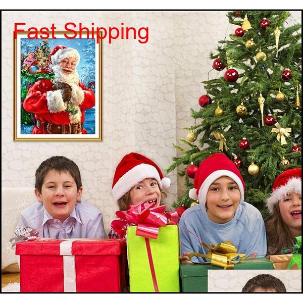

5d diy christmas full drill rhinestone diamond painting kits cross stitch santa claus snowman qyljyf bdesports