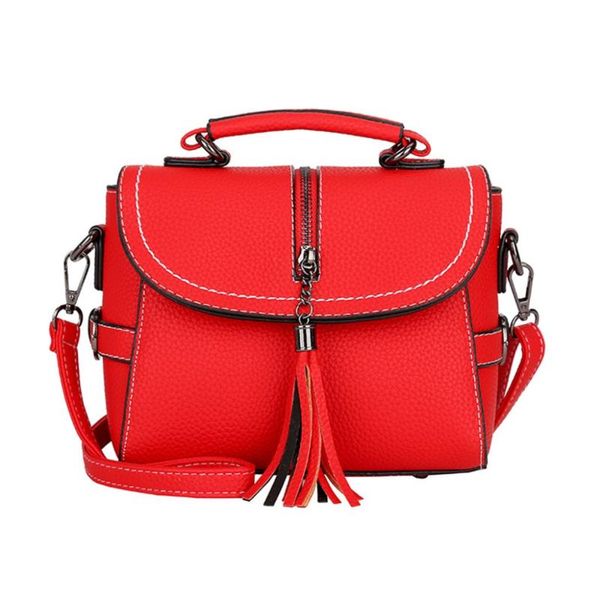 

crossbody bags for women 2020 fashion messenger bag for girls simple casual solid color leather wild tassel pouch k502