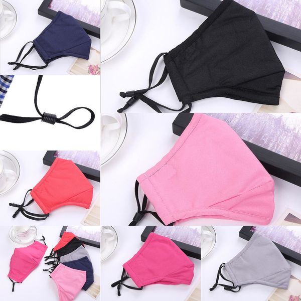 

layer reusable solid color cotton cloth dust-proof riding anti-fog pm2.5 washable face cover mask 3 n0nk3