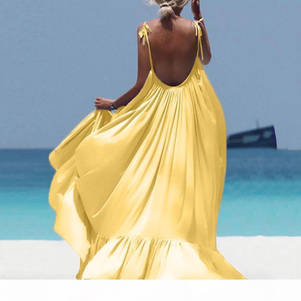 

boho maxi dress women spaghetti strap backless long dress summer party bohemian beach dresses vestidos robe femme, Black;gray