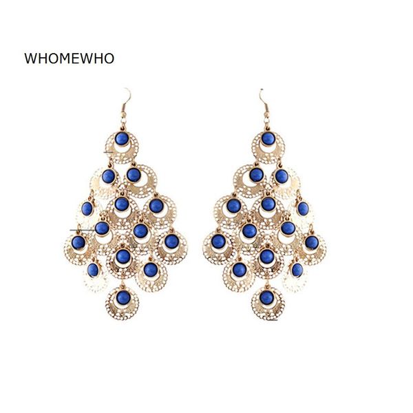 

dangle & chandelier whomewho gold metal handmade red coral beads flower minimalist earrings vintage korean fashion wedding jewelry bridal ac, Silver