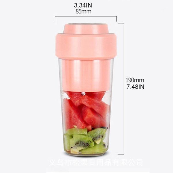 

500ml portable stainless steel blade blender mini usb charging fruit juicer cup j0pe1