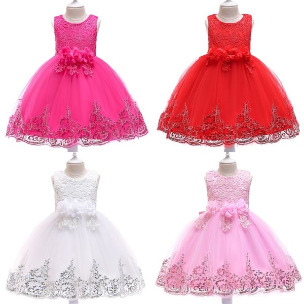 Curva vestido floral vestidos para meninas laço de verão crianças festa de aniversário tutu vestido princesa roupas crianças 20220228 q2