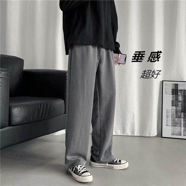 

men's straight pants, loose style and versatile casual pants, Black