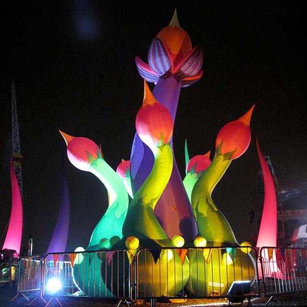 

6mh giant inflatable flower colorful standing tree model for party events decoration