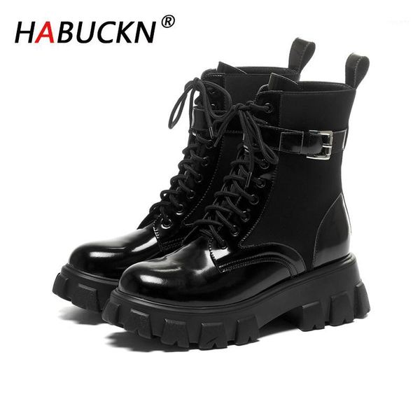 

habuckn fashion women retro detachable bag ankle boots thick bottom woman girls knight boot work casual all-match1, Black