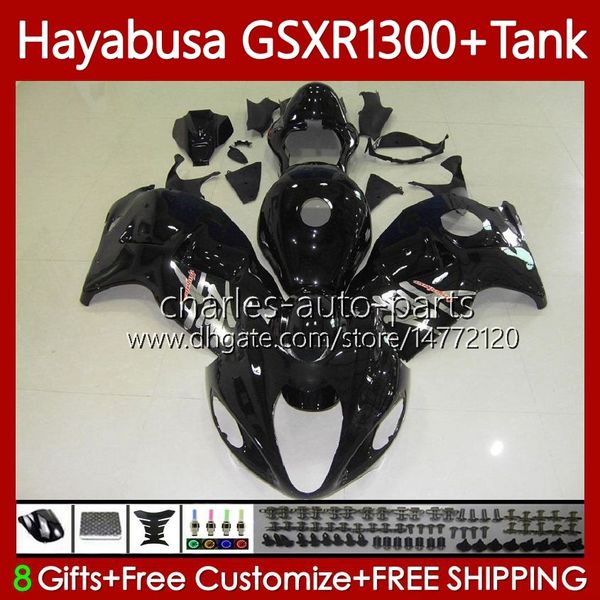 OEM Body + Tanque para Suzuki Glossy Black Hayabusa GSXR 1300CC GSXR-1300 1300 CC 1996 2007 74No.18 GSX-R1300 GSXR1300 96 97 98 99 00 01 GSX R1300 02 03 04 05 06 Kit de justo