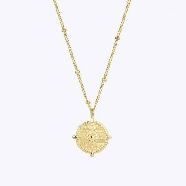

enfashion coin pattern pendant necklaces for women gold color stainless steel rudder necklace 2020 fashion jewelry collar p31291, Silver