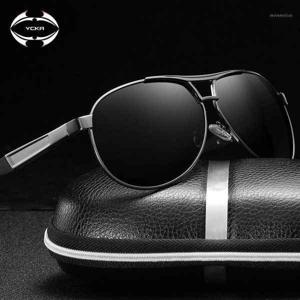 

vcka pilot sunglasses men polarized vintage women sun glasses driving alloy frame 2020 uv400 eyewear1, White;black