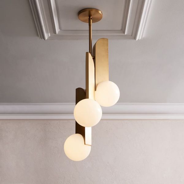 

modern hanglamp led pendant lights metal gold 3 heads suspension hanglamp bedroom bedside glass ball light fixtures