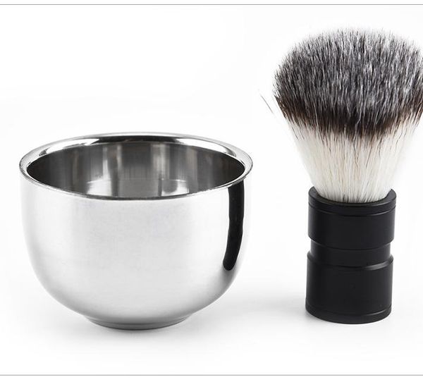 

2022 men's durable stainless steel shave soap cup professional barber salon for brush shinning shaving mug bowl face care gift